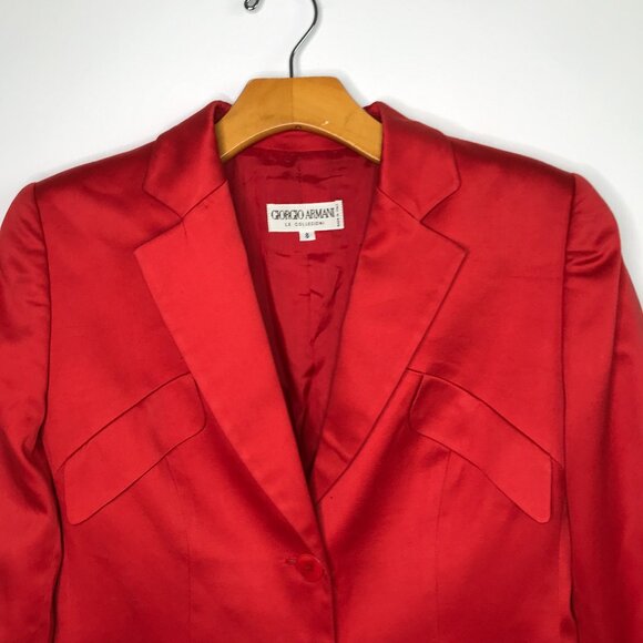 Giorgio Armani Red Blazer Jacket Womens 8 - Picture 3 of 11